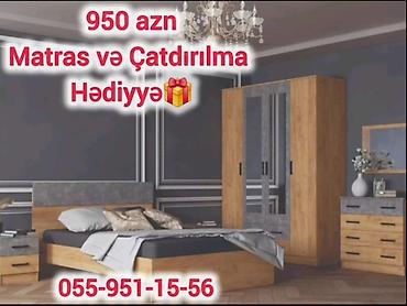bulud: 2 təknəfərlik çarpayı, Komod, 2 tumba, Dolab, Azərbaycan, Yeni — 4