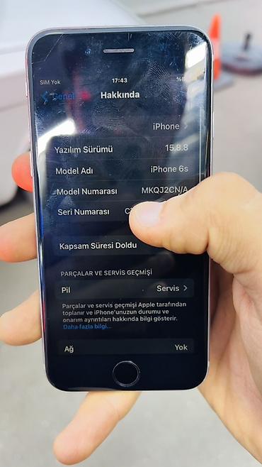 iphone 25: IPhone 6s, 16 GB, Space Gray, Barmaq izi — 6
