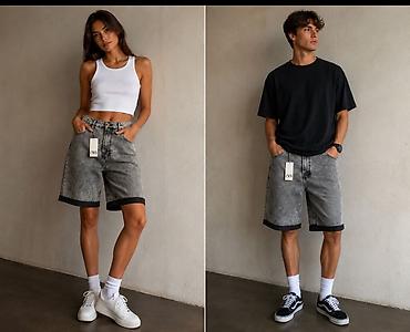 alt pal: Şort, Zara, L, rəng - Boz — 4