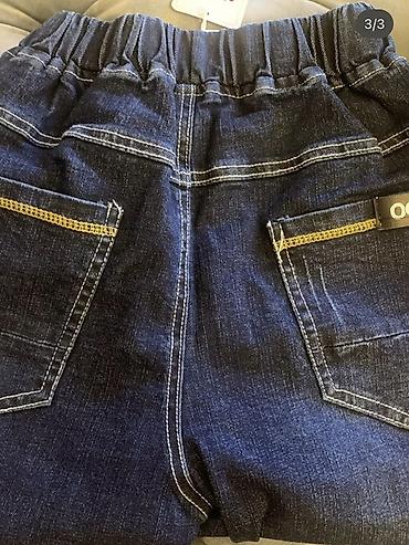 Детская одежда и обувь: Uşaq cins şalvarı………… - Rəng: tünd mavi denim - Beldən rezinli və — 3
