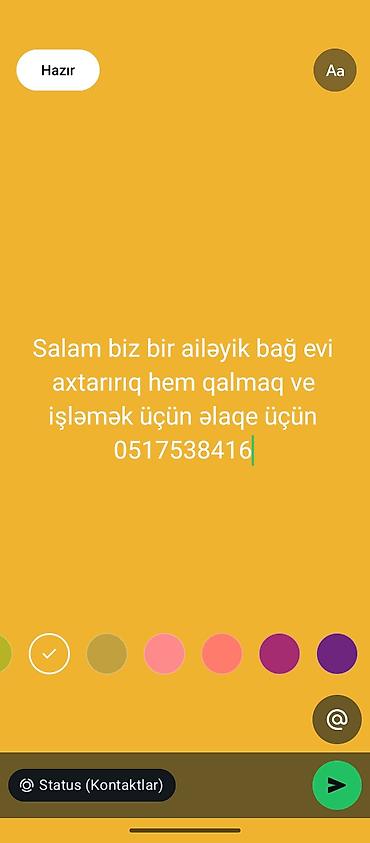 Ailə üçün uzunmüddətli qalmaq və təsərrüfat işləri aparmaq məqsədilə
