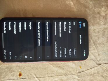 Apple iPhone: IPhone Xr, 128 GB, Qırmızı, Face ID — 11