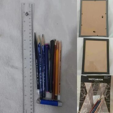 отдам даром швейные отходы: 🌸 Скетчбук 25×35 см. 15л. 🌸 Карандаши: 1 белый, 4 серых, 1 коричневый