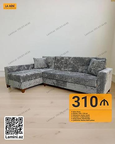 Künc divan – müasir və funksional dizayn - Ölçü: 240 × 150 sm -