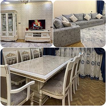 divan kafe ucun: Qonaq otağı dəsti. Satılır 3500 azn. Masa açılır, 8 stulludur. Divan — 1