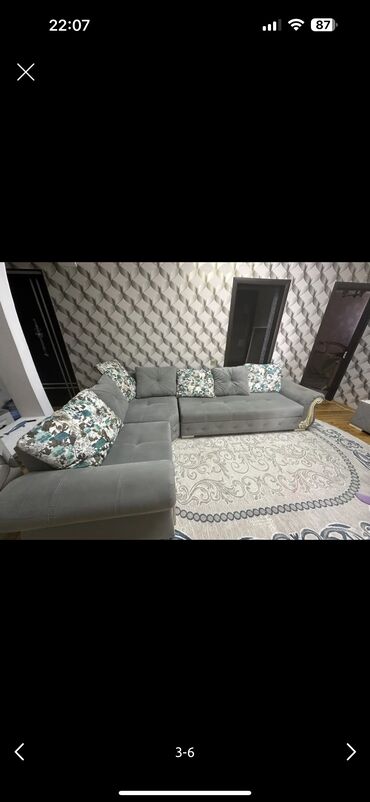 Divanlar: Künc divan, İşlənmiş, Açılmayan, Parça, Çatdırılma yoxdur