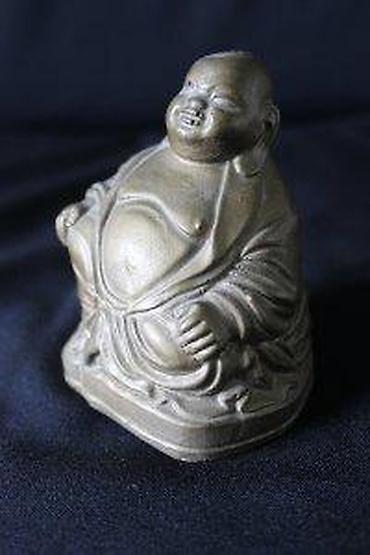 glava trimera: STARA FIGURA BUDE | Stara gipsana figura Bude u bronzanoj boji, malo — 5