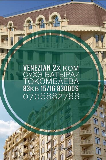 Продажа квартир: 2 комнаты, 83 м², Элитка, 15 этаж, ПСО (под самоотделку)