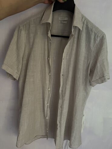 мужские рубашки с узорами: Рубашка 4XL (EU 48), 5XL (EU 50), цвет - Бежевый