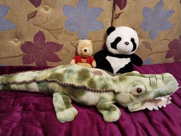 крокодил: Мягкие игрушки: крокодил, панда и Винни пух. Европейское качество