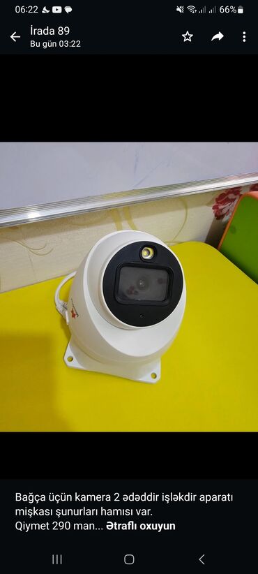 Yataq otağı dəstləri: Bağça üçün kamera 2 ədəddir işləkdir aparatı mişkası şunurları hamısı