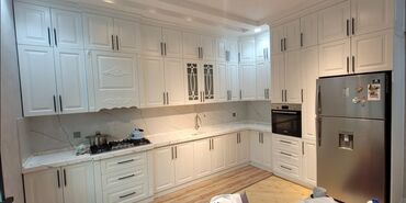 Sifarişlə mətbəx mebeli: Sifarişlə mətbəx dəsti, Özü çəkən petlələr, Sadə laminat, Pulsuz çatdırılma — 7