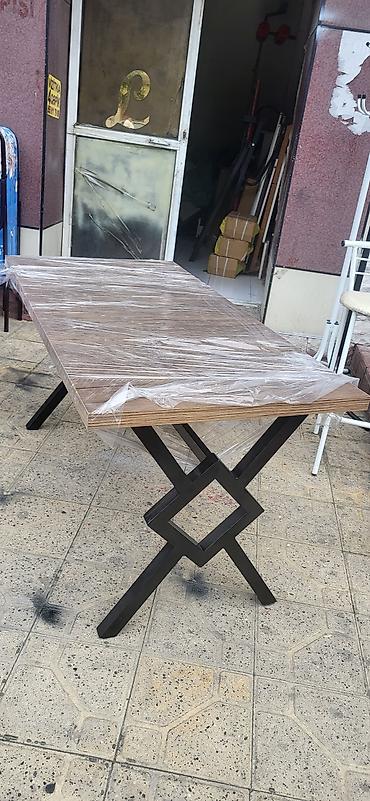 tel masa: Qonaq otağı üçün, Yeni, Açılmayan, Dördbucaq masa, 4 stul — 3