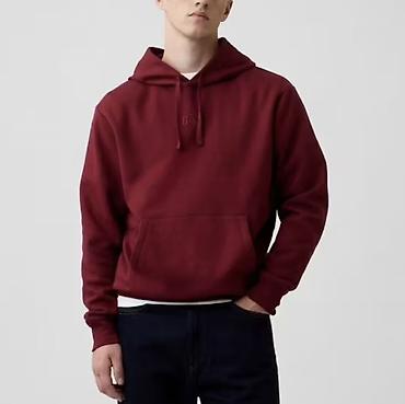 зипка dickies: Мужское худи бордового цвета Gap, новое в размере М-Л — 1