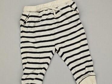skarpety białe z paskami: Spodnie dresowe, H&M, 9-12 m, stan - Dobry