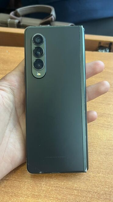 купить бэушные телефоны: Samsung Galaxy Z Fold 3, Колдонулган, 256 ГБ, түсү - Жашыл, 1 SIM