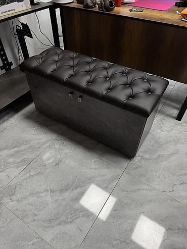 Пуфики: Пуф-скамья с ящиком для хранения - Компактная скамья с мягким — 1