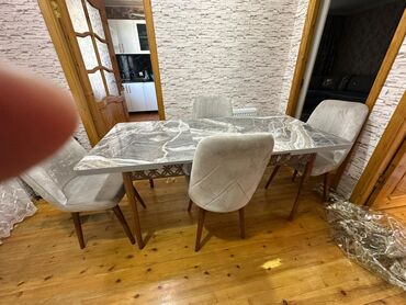 угловые диваны для кухни: Qonaq otağı üçün, Yeni, Açılan, Oval masa, 4 stul