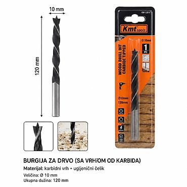 KMT burgija za drvo, 10 mm (karbidni vrh) Opis: - Burgija za precizno na lalafo.rs KMT burgija za drvo, 10 mm (karbidni vrh) Opis: - Burgija za precizno