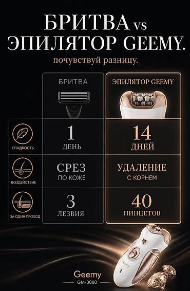 Тиричилик техникасы: Эпилятор Электр эпилятор, Триммер,Нымдуу эпиляция — 5