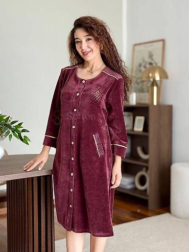 Халаты: Домашнее платье-халат Softon - Материал: мягкий велюр, приятный к — 6