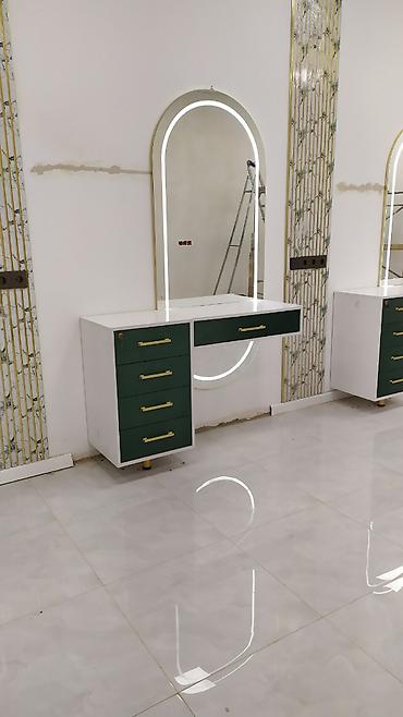 Salon, tibbi mebel: Salon üçün vizaj/saç ustası masaları və LED güzgü paneli - Dizayn — 2