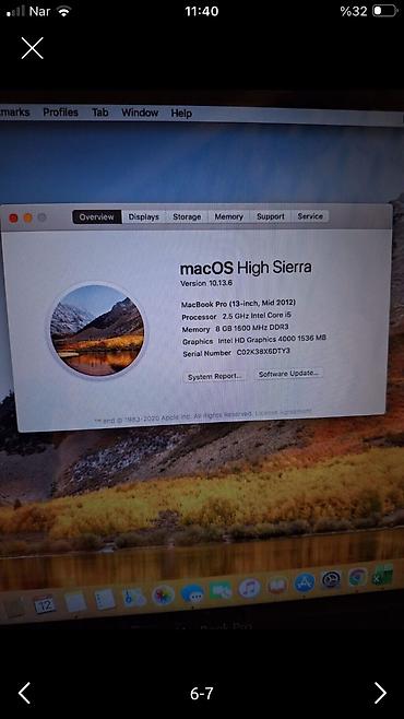 apple magsafe: İşlənmiş Apple MacBook, 13.1 ", Intel Core i5, 256 GB, Pulsuz çatdırılma — 7