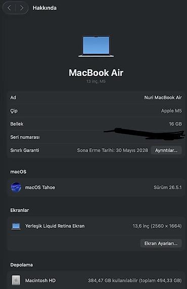 Apple MacBook: Apple MacBookAir M5 16/512 13.6inch Yeni çox az işlenmiş problemsiz — 4
