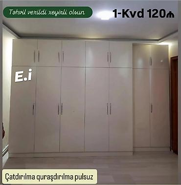 kunc skaf: Ağ rəngli, divardan-divara quraşdırılan garderob sistemi. Hündür — 1