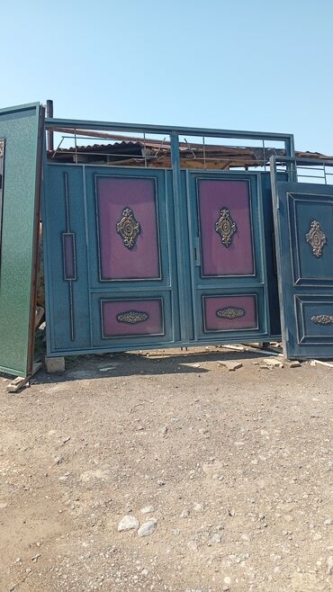 Həyət darvazaları: Dəmir Həyət darvazası, Yana açılan, Mexaniki, Qapı ilə, rəng - Qara — 3