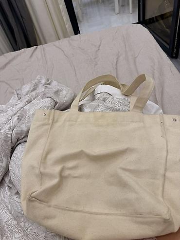 Çantalar: Aimanqi Canvas Market bej rəngli kanvas çanta - Material: qalın — 2