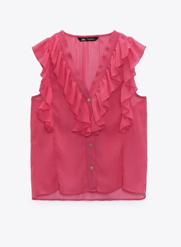 sandale sa zatvorenim prstima i petom: Zara, S (EU 36), Polyester, Single-colored, color - Pink