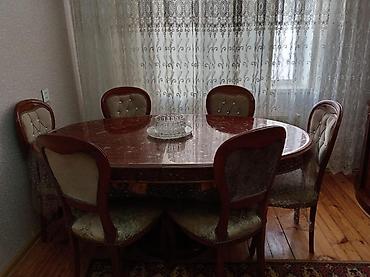 demir stol stullar: Qonaq otağı stol və stul desti təmiz qoz ağacından stol açılır 6eded — 1