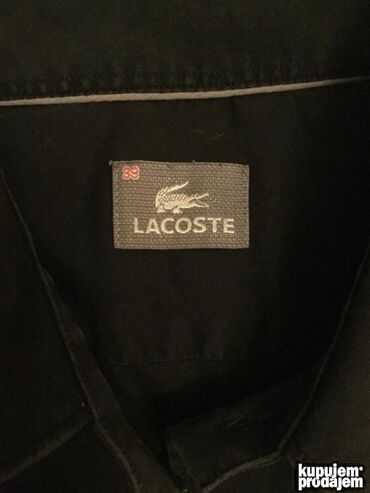Košulje: Košulja Na duge rukave, M, L, Lacoste, bоја - Crna, Pamuk — 1
