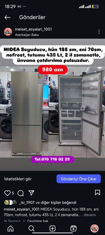 Soyuducular: Soyuducular anbardan satiş.WhatsaApp-a yazin.Modellərin qimətlərini — 51