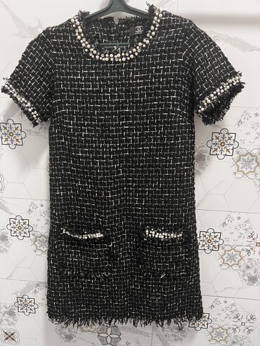 женское платье из вельвета: Повседневное платье, Осень-весна, Короткая модель, M