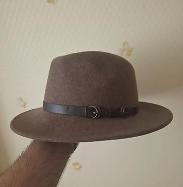 şlyapa: Klassik fedora üslubunda şlyapa - Rəng: tünd qəhvəyi - Material: yunu — 1