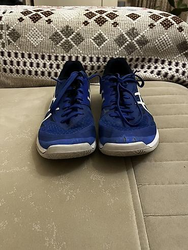 Мужская обувь: ASICS Gel-Tactic12 voleyball ayaqqabısı - Rəng: Kobalt mavi, ağ loqo — 1