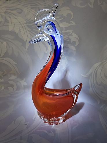 Ostali antikviteti: Murano figura rucni rad iz 70ih.god. Figura duvano staklo,bez — 2
