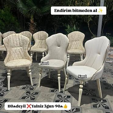 kafe stul: Yemək otağı üçün zərif dizaynlı yumşaq stullar - Model: yüksək — 6