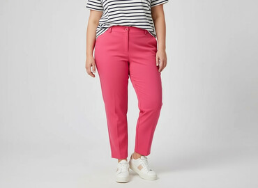 spodnie z serduszkiem: Material trousers for women, size 5XL