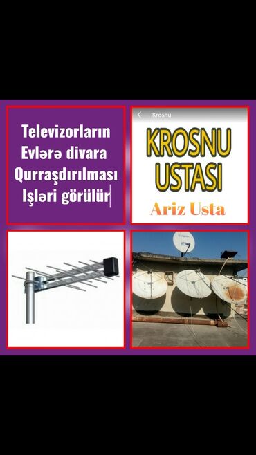 Kabellər və adapterlər: Krosnu ustası krosnu antena ustası krosna ustası televizor ustası