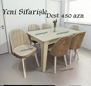 kreslo gence: Qonaq otağı üçün, Yeni, Açılan, Dördbucaq masa, 6 stul — 4
