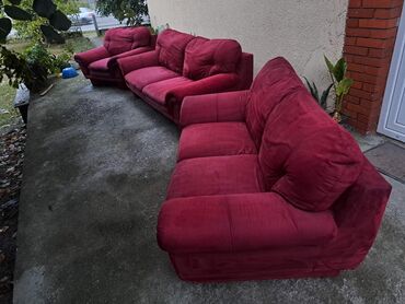 police za knjige banja luka: Three-seat sofas, Textile, color - Pink, Used