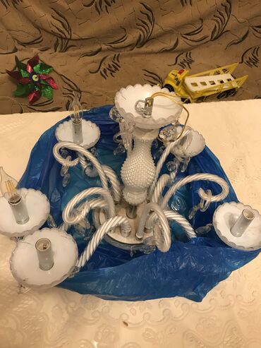 Pərdə və jalüzlər: Çılçıraq, 6 lampa, Xrustal