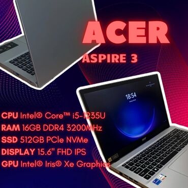 игровые компы: Ноутбук, Acer, 16 ГБ ОЗУ, Intel Core i5, 15.6 ", Б/у, Для несложных задач, память NVMe SSD