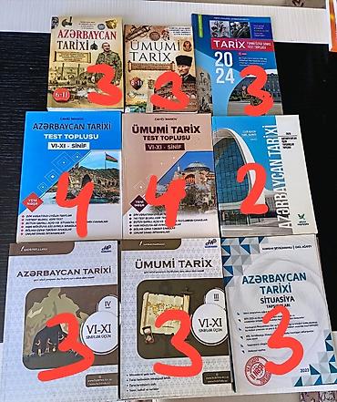 Tarix üzrə dərs və test topluları dəsti (qiymət üzərində