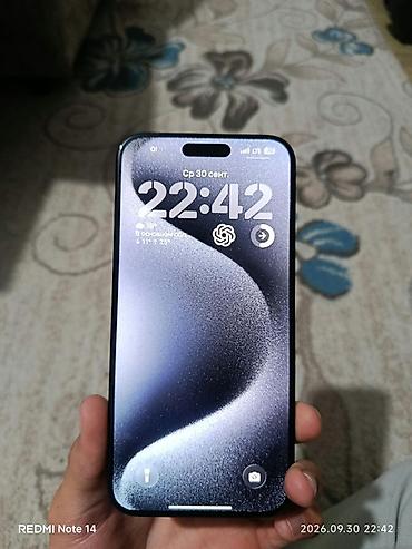 Apple iPhone: IPhone 15 Pro Max, Б/у, 256 ГБ, Синий, Чехол, 77 % — 2