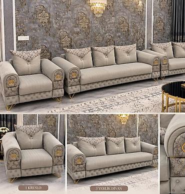 mega mebel: Divan kreslo dəsti satılır(iki ədəd kreslo)500₼. açılır bazası — 1