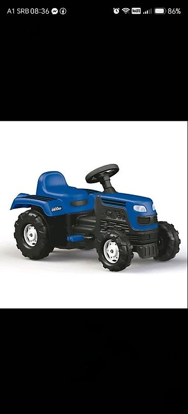 Dečji guralica traktor – plavi - Realističan dizajn traktora sa